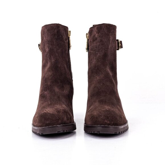 Blondo Women Tamara Waterproof Brown Suede Zip Heel Ankle Boots sz 8 - Picture 2 of 7